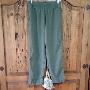 Old Navy Linen Blend Olive Green Pants